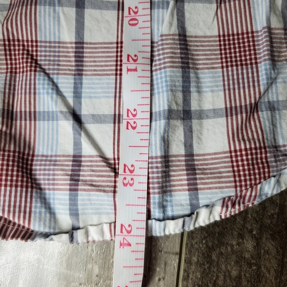 Old Navy Boys Button Down Shirt Size Large White Blue Burgundy Gray Plaid EUC - Picture 7 of 14